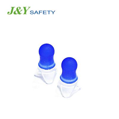 China New Type Airplane Travelling Reusable Silicone Earplug Earplugs Silicone Hearing Protection With Case for sale