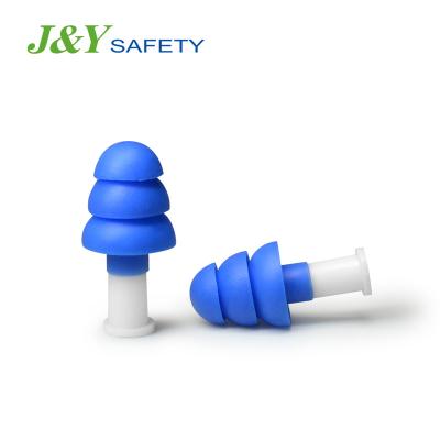 China Anti-noise Noise Reduction Hearing Protection Blue TPR Earplugs With Cord Sleeping Earplugs for sale