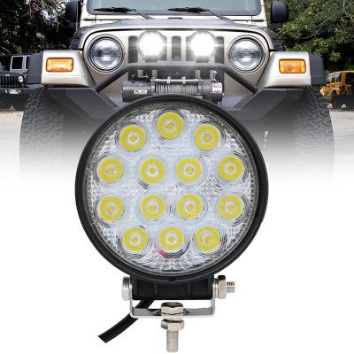 China Housing 42W 14 LED Die Cast Aluminum Light Bar Around Beam Spotlights 12V 24V Fog Lamp Off Road 4X4 Bright Headlights For Truck Atv Farm Tractor Motorcycle for sale