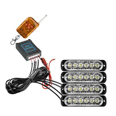 China ABS+high-power LED+PC 4 in 1 Emergency Strobe Light Car LED 12V Trailer Truck Strobos Police Warning Light Auto Flashing Diode for sale