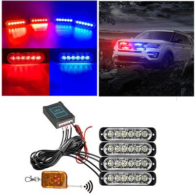 China ABS+High-power LED+PC 24 LED Car LED 12V Trailer Truck Strobos Police Warning Light Auto Flashing Light Car Emergency Strobe Light Wireless Auto Diode Lamp for sale