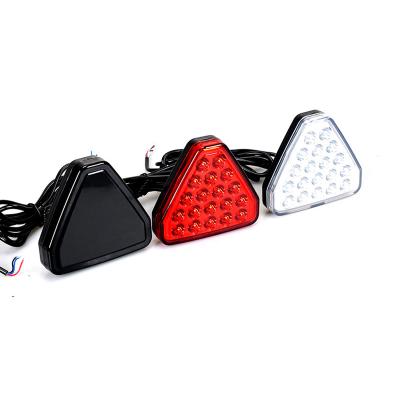 China 19 Triangular Red Rear Anti-Collision Flash Light 12V Flash Tail Brake Light Car Brake Signal Lamp Stop Safety Lamp Warning Speaker for sale