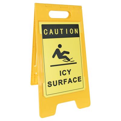 China Wet floor caution sign WARN winter FROSTING OUTDOOR floor precaution icy outdoor warning plastic printing view sign sidewalk for sale