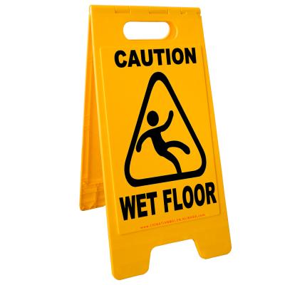 China Wet Floor Sign 12*24 Inch Warning Plastic Men A Frame Caution Board Sign At Work Cleaning In Progress 12*24 for sale