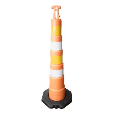 China 1.23 Meter Durable PE Plastic Traffic Road Safety Warning Post With 1.23 Meter High High Intensive Reflective And Heavy Base for sale