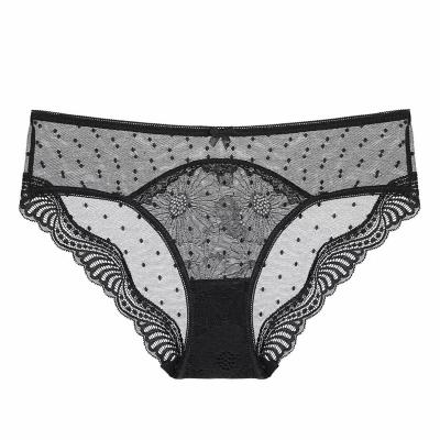 China 2022 new antibacterial women's low waist sexy mesh lace hip underwear hip lace triangle traceless underwear for sale