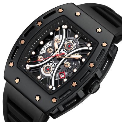 China Vintage Fashion Day/Date Casual Luminous Luxury Silicone Band Logo Quartz Watches In Mens Custom Watch Branded for sale