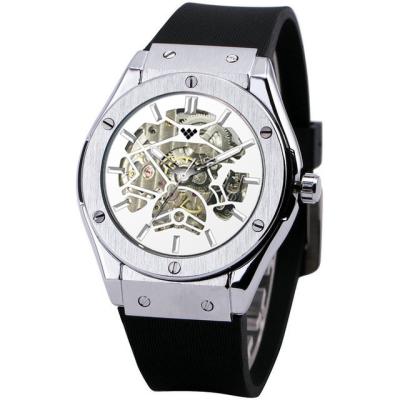 China Hot selling man watche 3ATM big case IP zinc alloy water resistant mechnical silicone band zinc alloy plating for sale