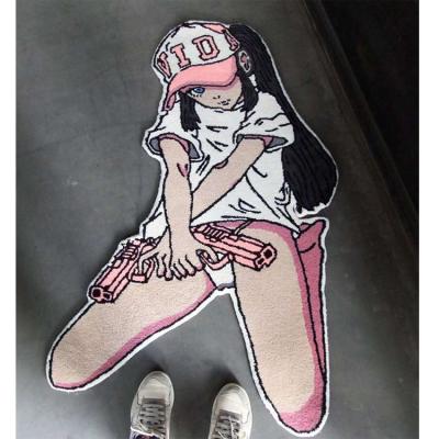 China Fashion Modern Irregular 3D Logo Shape Blanket Design Custom Illustration Mat Rugs for sale