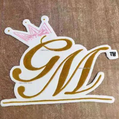 China Low MOQ Shape & Design Washable Custom Handmade Handmade Embellished Acrylic Wool Logo Blanket Name For Letter/Brand /Shop for sale