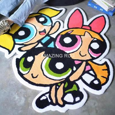 China 2022 Custom Handmade Floor Rug Plush Carpet Cartoon Anime Wood Floor Mat Living Room Washable Blanket Rug for sale