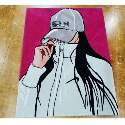 China High Quality Custom Interesting Non-slip Home Decoration Anime Rug Cotton Fabric Mat Area Rug for sale