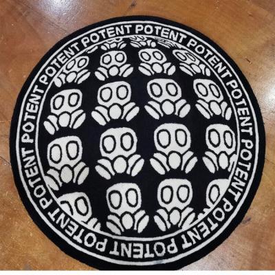 China Custom Made Circular Black And White Carpet Custom Handmade Color Flower Shape Logo Rug Ultraman Mat For Racing Carpet Rug March Expo 2021 for sale