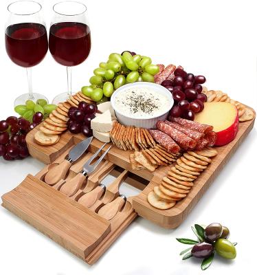 China Wholesale Custom HOT Selling Europe Amazon Cheese Board and Knife Set, Serving Platter Tray with Cutlery Set for sale