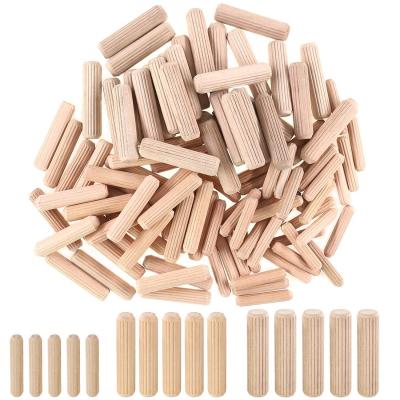 China HOT Selling Contemporary Wholesale Custom Amazon 6mm 8mm 10mm Wood Stick Threaded Rods Pins Fluted Wood Fingers for sale