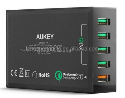 China AUKEY Mobile Phone 5-Port 54W USB Wall Recharger Multiple Travel Charger with CE/Rohs for sale