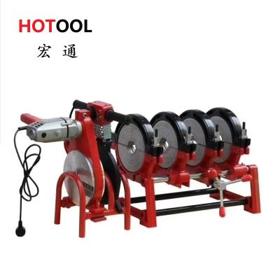 China Building material shops 50-160mm HDPE pipe butt fusion welding machine, manual drve, 4 terminal clamps for sale