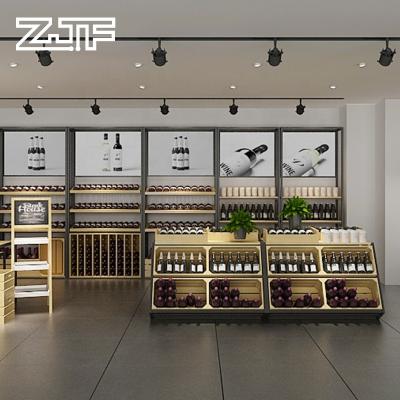 China Eco-friendly Wine Shop Interior Design Wine Store Furniture Liquor Bottle Retail Display Rack for sale