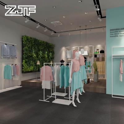 China Clothing Store Furniture Interior Design Eco - Friendly Retail Hanging Clothes Display Racks For Women Clothing Store for sale