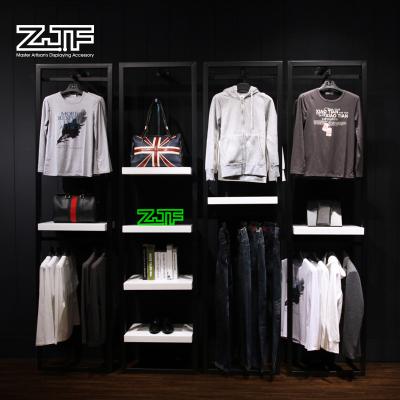 China Wholesale Eco-friendly Factory Metal Furniture Display T-shirt Stands Store Displays Wooden Clothing Display Rack for sale