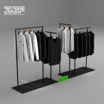 China Eco-friendly Floor Standing Mens Garment Display Rack Metal Clothes Hanging Display Stand For Store for sale