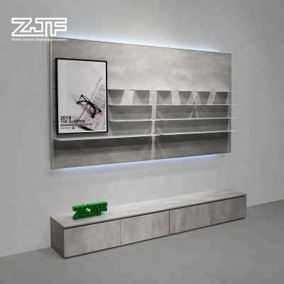 China Eco-friendly Material Sunglasses Shop Modern Wall Mounted LED Furniture Eyeglass Display For Optical Store for sale