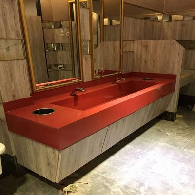 China Eco - Friendly Home Solid Outdoor Bathroom Sink Red Acrylic Hand Wash Basin For Hotel for sale