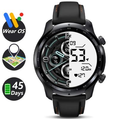 China Pro 3 GPS Wifi TicWatch Dual Wear OS Smart Watch OMOLED 454*454 Layer Display 577mAh 45 Days Qualcomm Pool SmartWatch Swimming Sports for sale