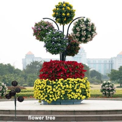 China Eco-Freindly 250cm Landscape Flower Tree Landscape Decoration Custom Design Tree Flower Tree PP+iron Frame Landscape Flower Material for sale