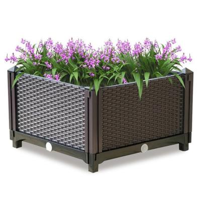 China Stackable Outdoor Garden Planting Box Plastic Garden Raised Bed Raised Garden Bed for sale