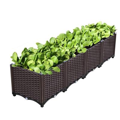 China Stackable Customizable Cheap Wholesale Plastic PP Vegetable Garden Bed Raised Planters for sale