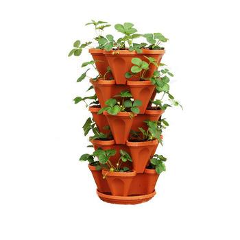 China Eco-Freindly Stackable Flower Pots Stackable To Save Space DIA34 X 15 cm Dia45 X 20 cm pp material stackable flowerpot for sale