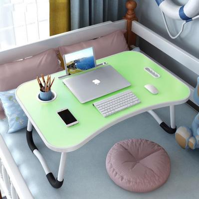 China Simple Design Foldable Colorful Modern Small Price Folding Portable Wooden Laptop Table Dormitory Small Computer Lazy Desk For Student for sale