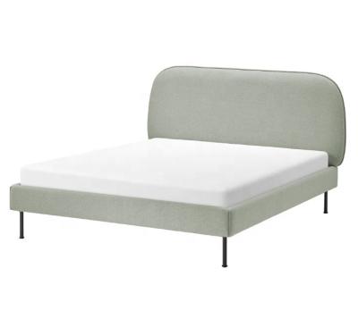 China Clean storage design upholstered bed frame with a rounded, padded headboard, slatted bed base included sets of beds for sale