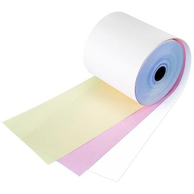 China Wholesale Customized POS Machine Printer Paper 75mm*75mm 3 Ply Cash Register Receipt Paper Carbonless Thermal Roll for sale