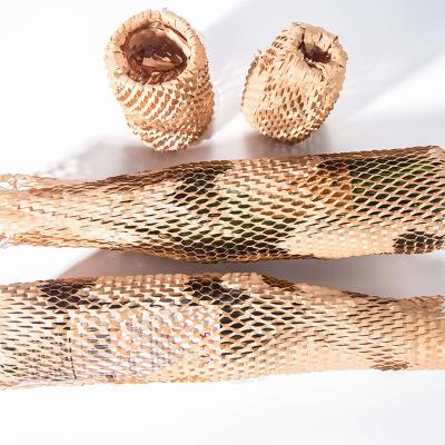 China High Quality Eco-friendly Recyclable Biodegradable Paper Packaging Material Honeycomb Kraft Cushion Paper Wrap Rolls for sale