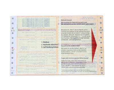 China Express Logistic And Logistics 6*9.5 Inch Shipping Sheet With Barcode For DHL for sale