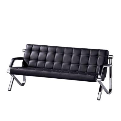 China (Other) Fashion Adjustable Black Sofa Design Furniture Three Seat Office Sofa Set for sale