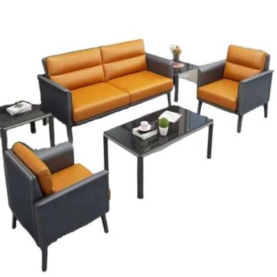 China Adjustable Hot Office Sofa 1+1+3 Commercial Frame Office Furniture Sofa Leather Cushions(Other) Sofa Set for sale