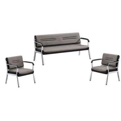 China (Other) Factory Adjustable Leather Reception Conference Guest Waiting Room Office Sofa With Metal Legs for sale