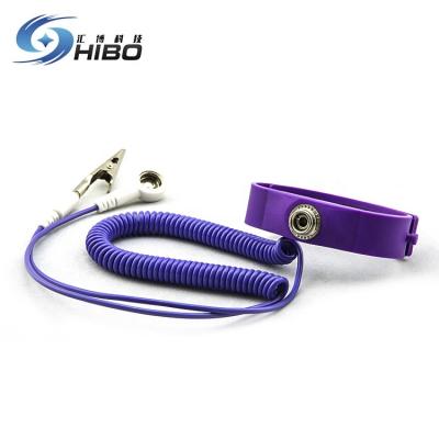 China Silica Gel Cleanroom Use Anti-static Purple Wrist Band ESD Anti-static Bracelet Wrist Strap for sale