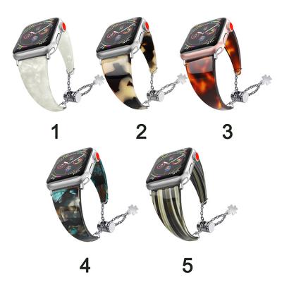 China Stainless Steel Fashion Resin Quick Release Watch Band For Iwatch Strap Watchband For Apple iWatch Series 7 for sale