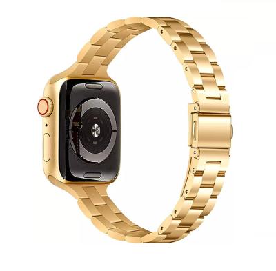 China Luxury Replacement Stainless Steel Watch Band For Apple Watch Three Beads Stainless Steel Strap For Apple Watch Strap for sale