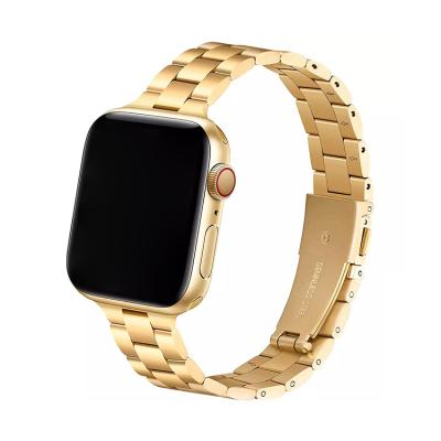 China Classic Stainless Steel Lock with Adapter Stainless Steel Strap for Apple Smart Watch Bands 22mm Metal Adjustable Watch Straps for sale