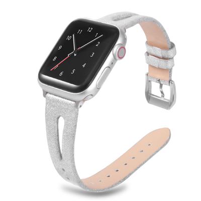 China The Simple Tour Slim Leather Watch High Quality PU Leather Strap 20mm 22mm For Apple Watch 40mm 44mm for sale