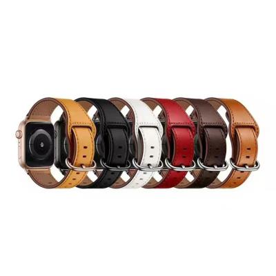 China Replacement Strap Genuine Leather Genuine Leather Band For Apple Watch Band 7 Series Custom Logo for sale