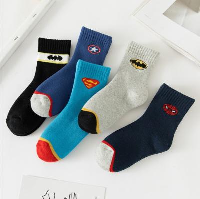 China 5 Pairs 1-10 Years Wholesale Kids Cartoon Anime Socks QUICK DRY For Boys Funny Warm Winter Socks Set Kids Girls Socks New Year for sale