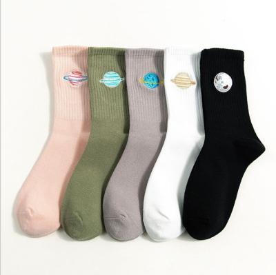 China Hot Sale Planet Earth Socks CottonSpring QUICK DRY Woman and Autumn Solid Color Planet And Universal Socks for sale