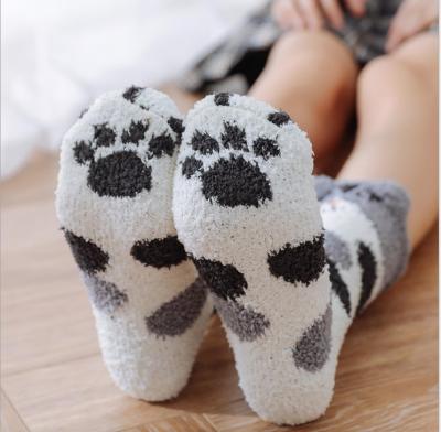 China EU 36-43 animal socks cute floor socks lady girl winter thick warm socks cartoon Cat Ears Socks Women QUICK DRY for sale