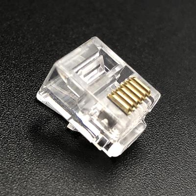 China RJ12 Plug Short-body W=9.5mm Color Cat3 Telephone RJ25 6P6C High Quality Modular Male Transparent Connector RJ12 for sale